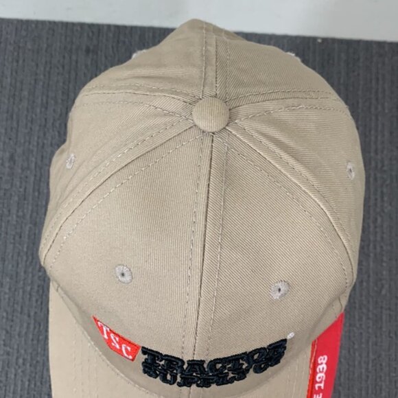 TSC Tractor Supply Co Baseball Hat Cap Mens Adjustable Beige Red Strapback - Picture 5 of 12